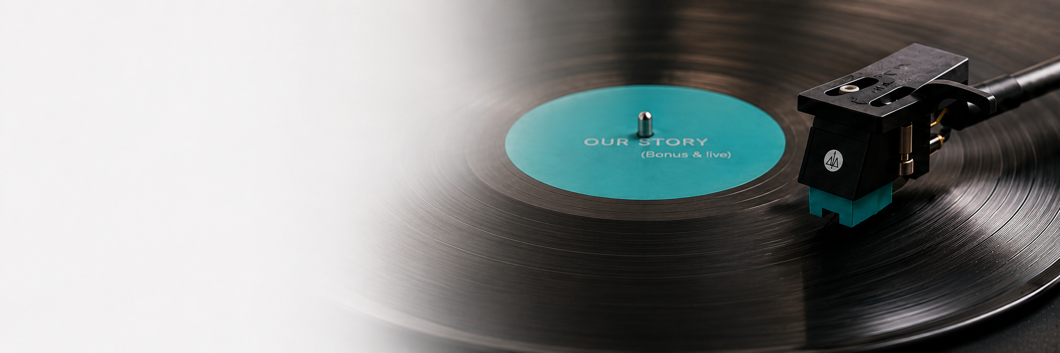 Vinyl record on turntable