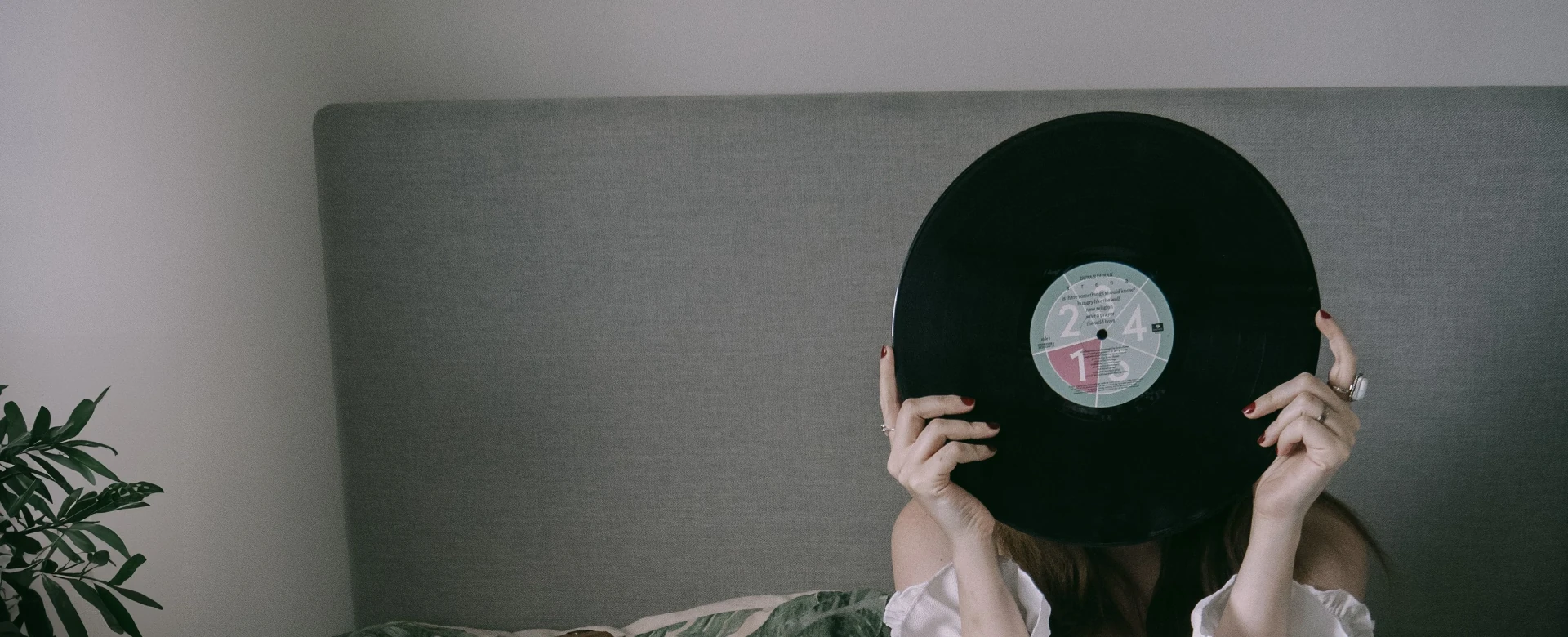 Vinyl records on a wall