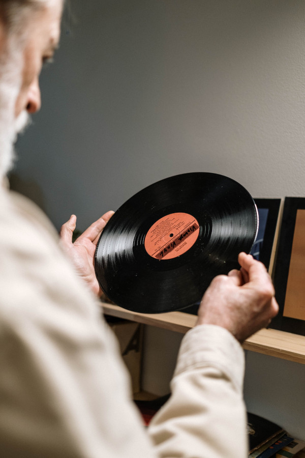 Person holding vinyl record