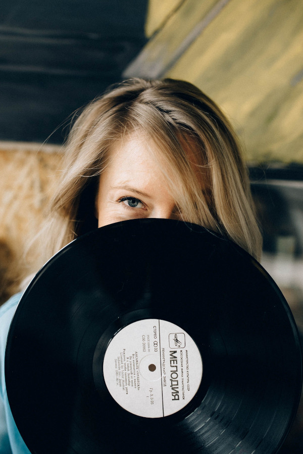 Person holding vinyl record
